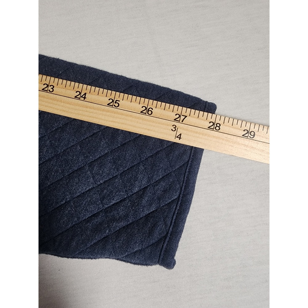 Eddie Bauer Quarter Zip Men TXL TALL XL Blue Quilted Mock Neck Pullover Cotton - Picture 4 of 9